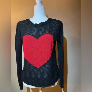 A.Z.I New York heart sweater leopard print size S